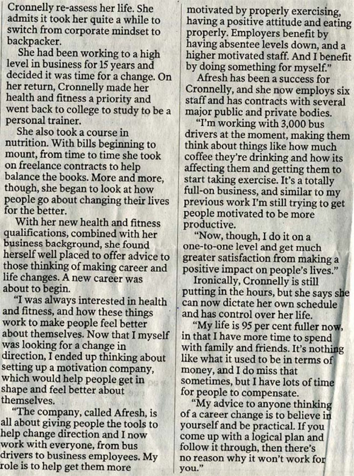 Irish Times is from Tuesday 12th feb 2008